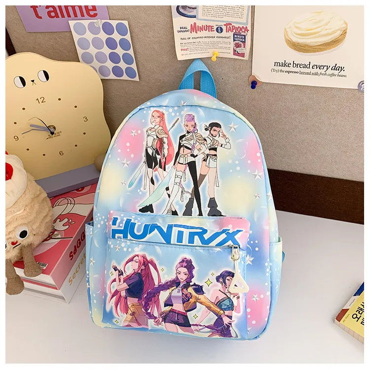 Pink 10-Inch Lightweight Backpack K D H Rumi Mira Zoey HUNTR/X Saja School Bag for Boys And Girls Kindergarten Moch