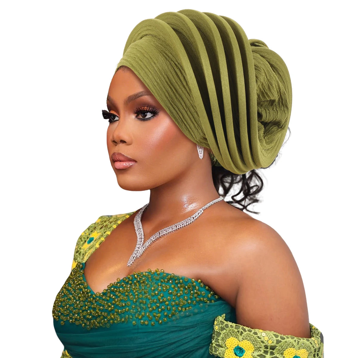 New Design Already Made African Headtie Turban Cap Lady Head Wraps Nigerian Wedding Auto Gele Party Headgear Headpiece Hat