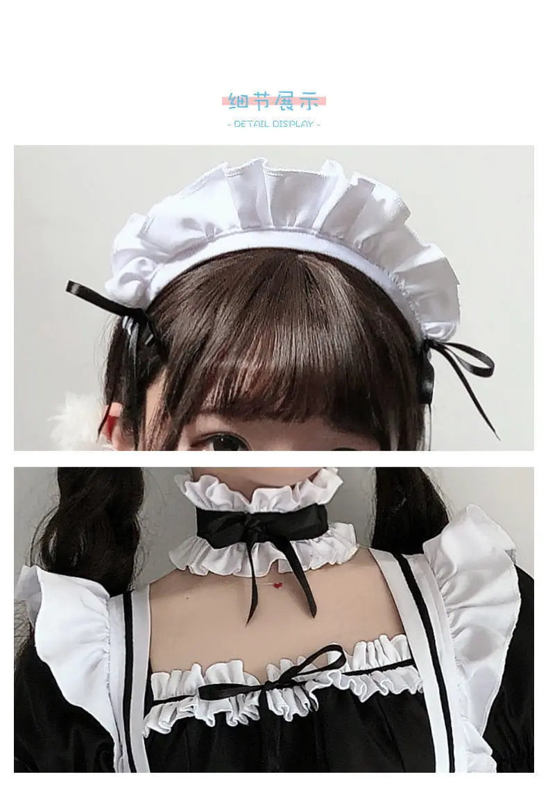Black Cute Lolita Maid Costumes