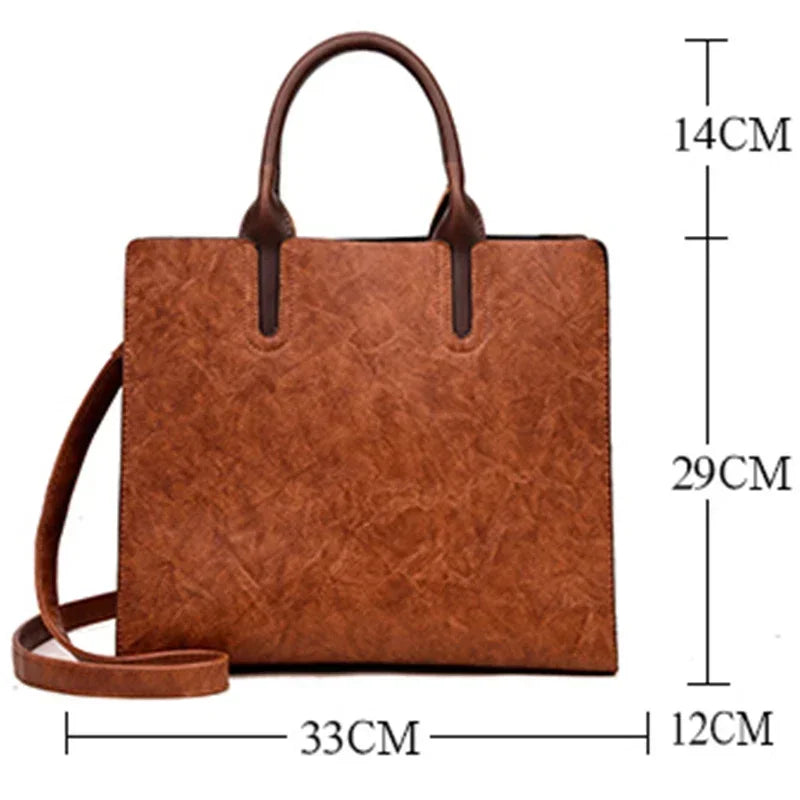 OIL SKIN Leather Big Casual Tote