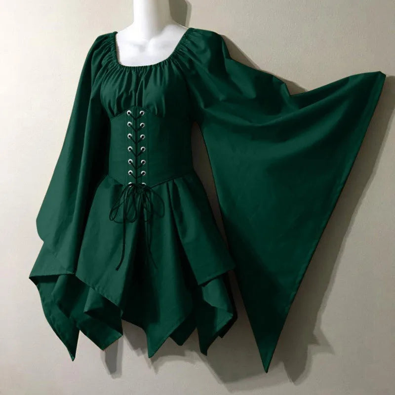 Halloween Cosplay Vintage Fairy Elf Costume Dress