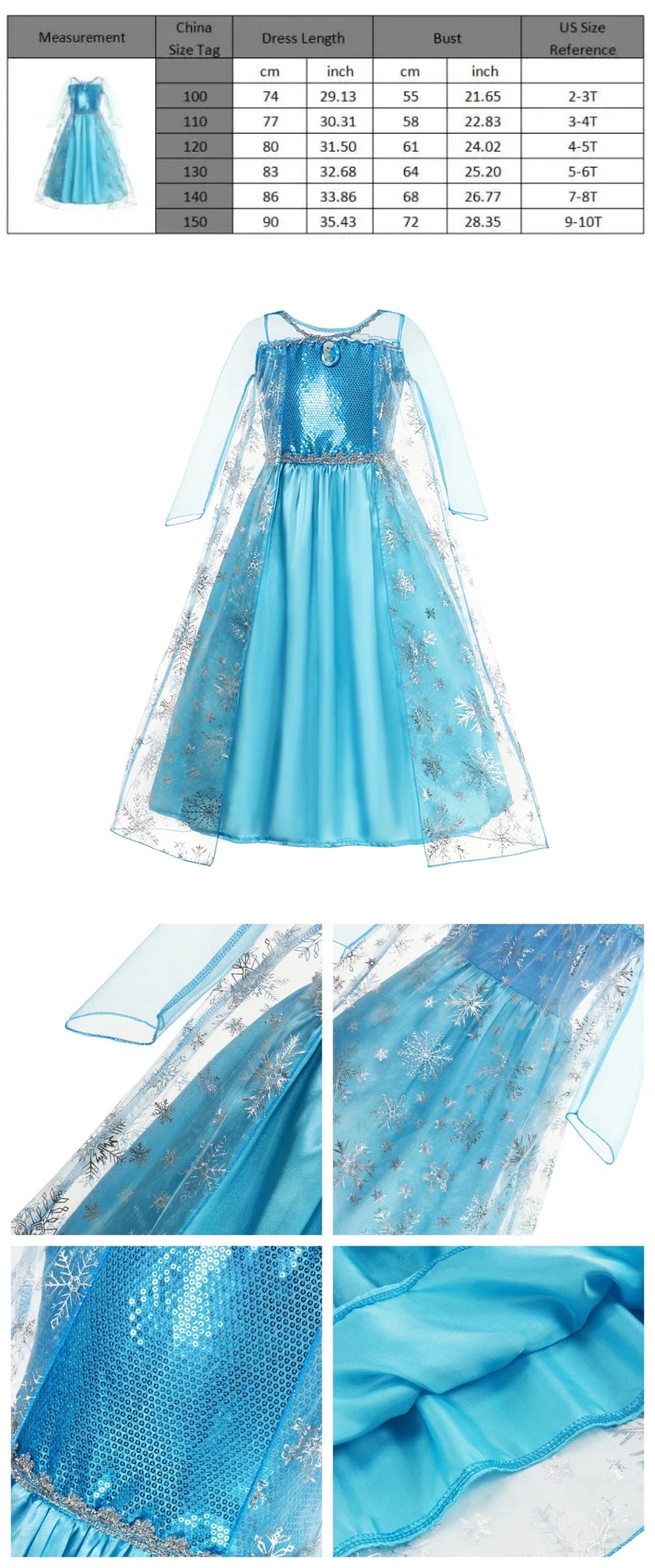 Muababy Princess Dress for Girls Aurora Belle Elsa Jasmine Cosplay Costume Party Halloween Carnival Outfit Kids 2-8Y Vestido