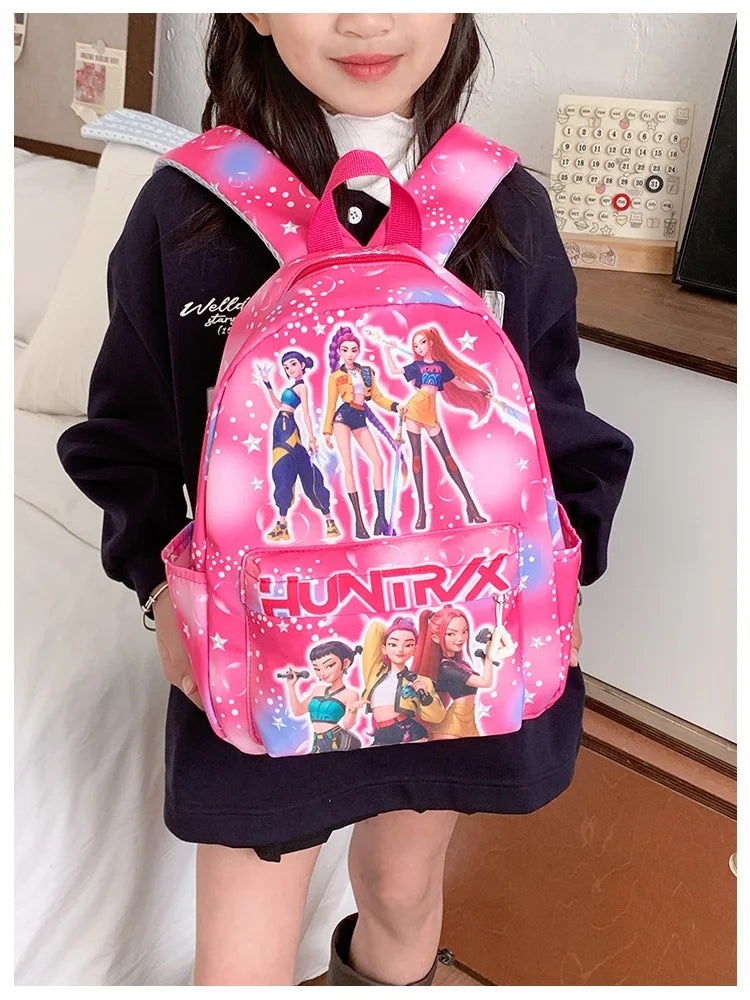 Pink 10-Inch Lightweight Backpack K D H Rumi Mira Zoey HUNTR/X Saja School Bag for Boys And Girls Kindergarten Moch