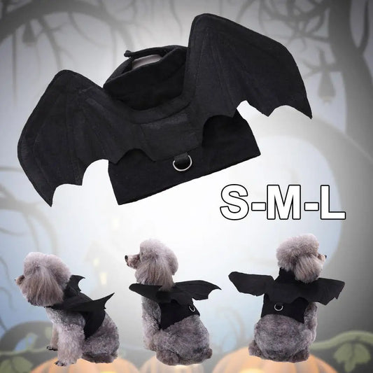 -Halloween Pet Costume - Cute Black Bat Wings Harness Costume For Cats And Dogs,