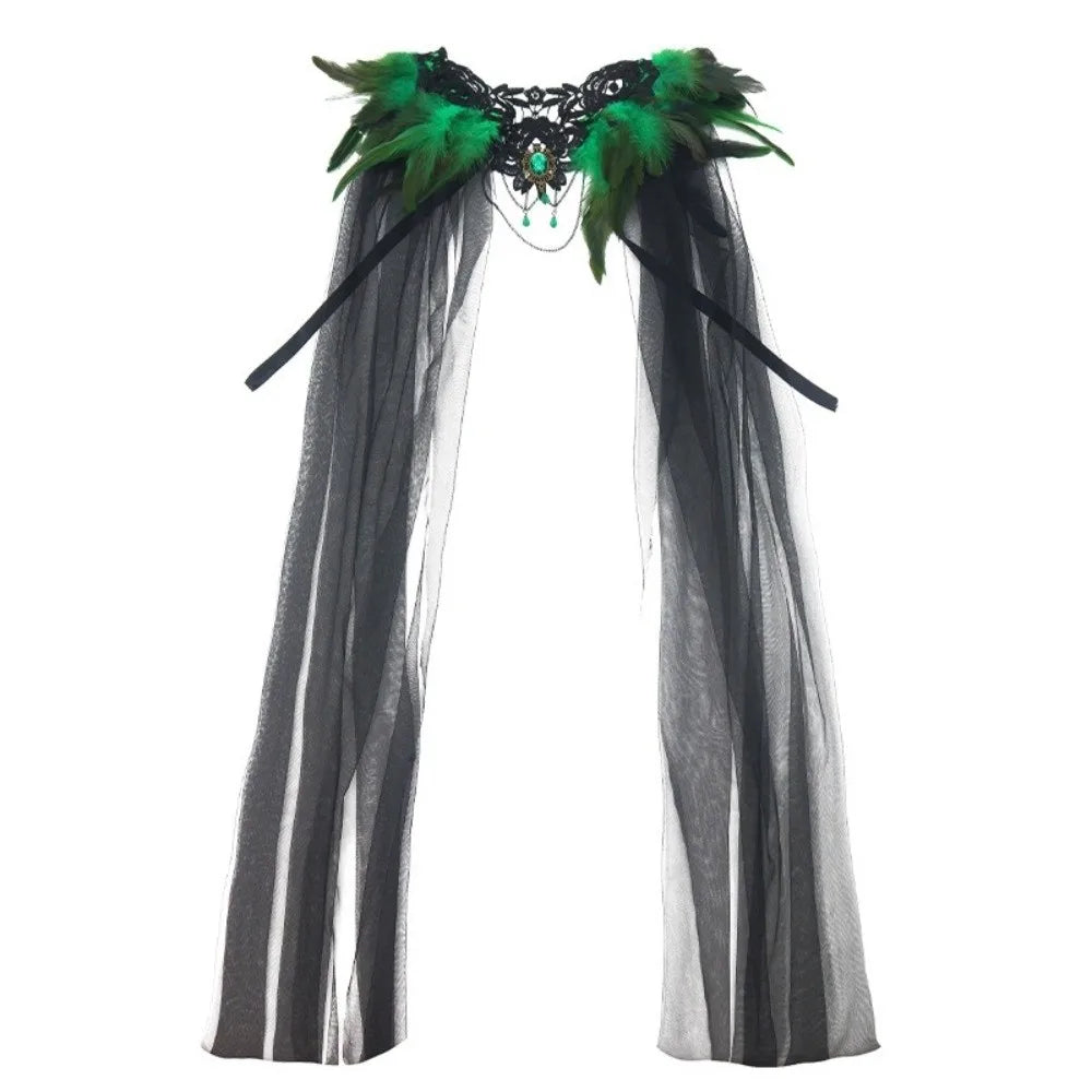 Black Halloween Feather Cloak