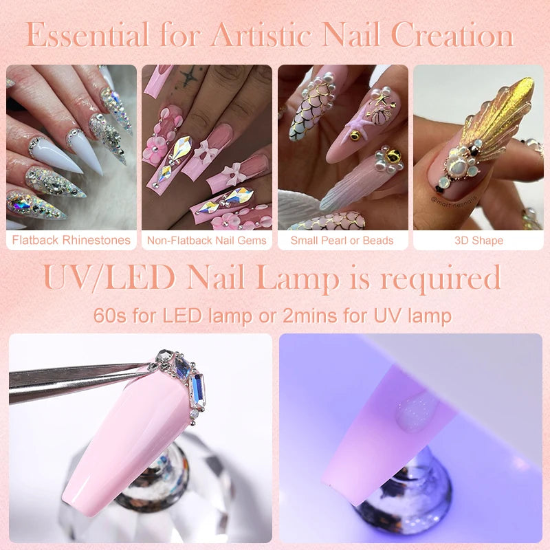Nail Rhinestone Glue 30ML Gel Nail Glue 3D Shaping Sculpting Carving Flower DIY Decoration  Gem Glue Nail Supplies