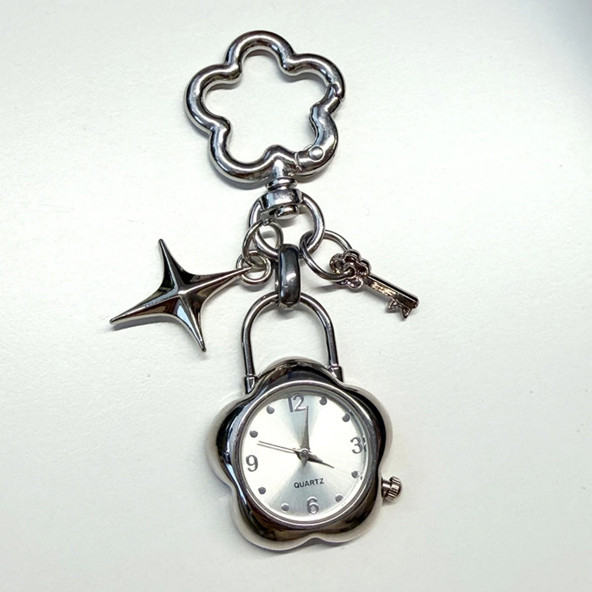 Star Pocket Adjustable Watch Clock Keychain Zinc Alloy