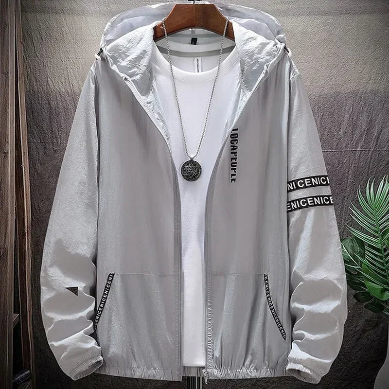 UV Sun Protection Big Size Hooded Windbreaker Jacket