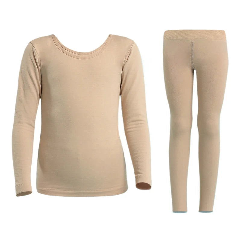 Spring Autumn Dancewear Kids Thermal Underwear Stretchy Girls Tight Underwear 2-14 Years Thin Base Performances Teen Clothes Set
