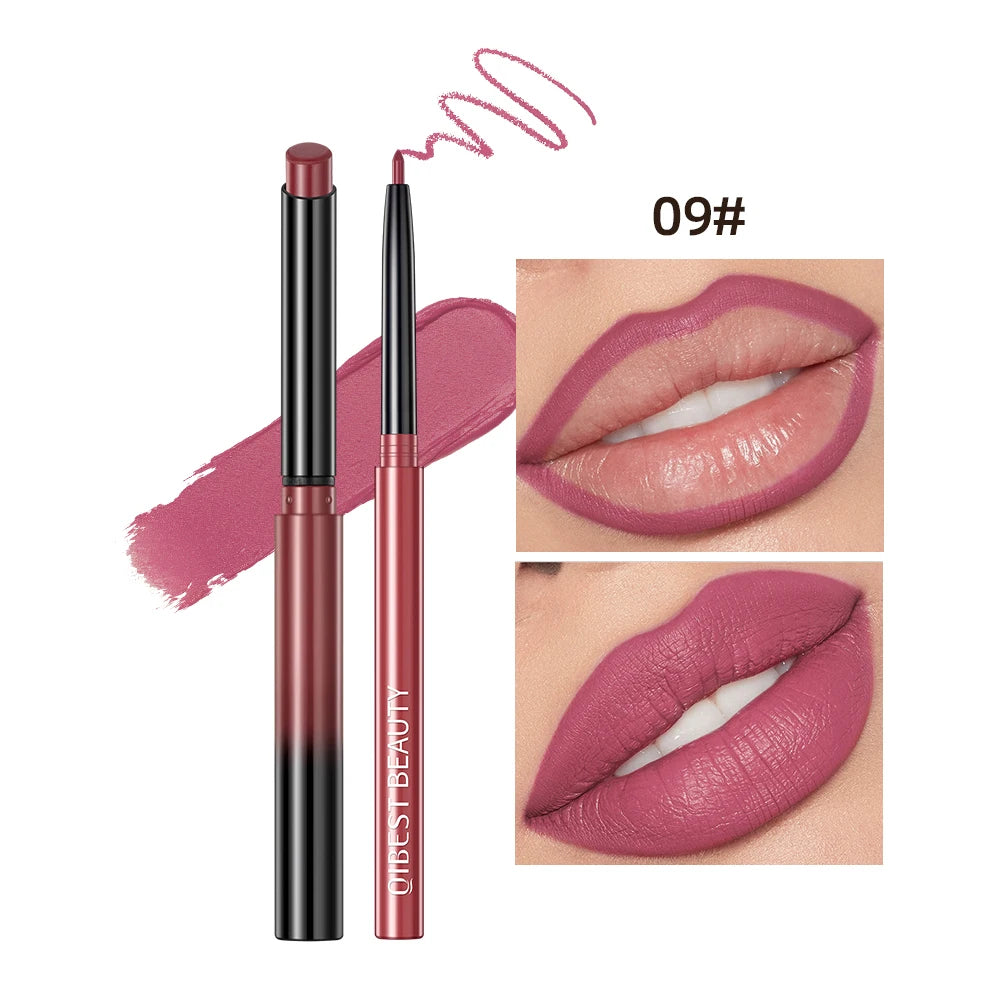 2pcs Lipstick Lipliner Pen Set Matte Velvet Lip Liner Pencil Contour Makeup Sexy Red Lip Stick Long Lasting Cosmetics
