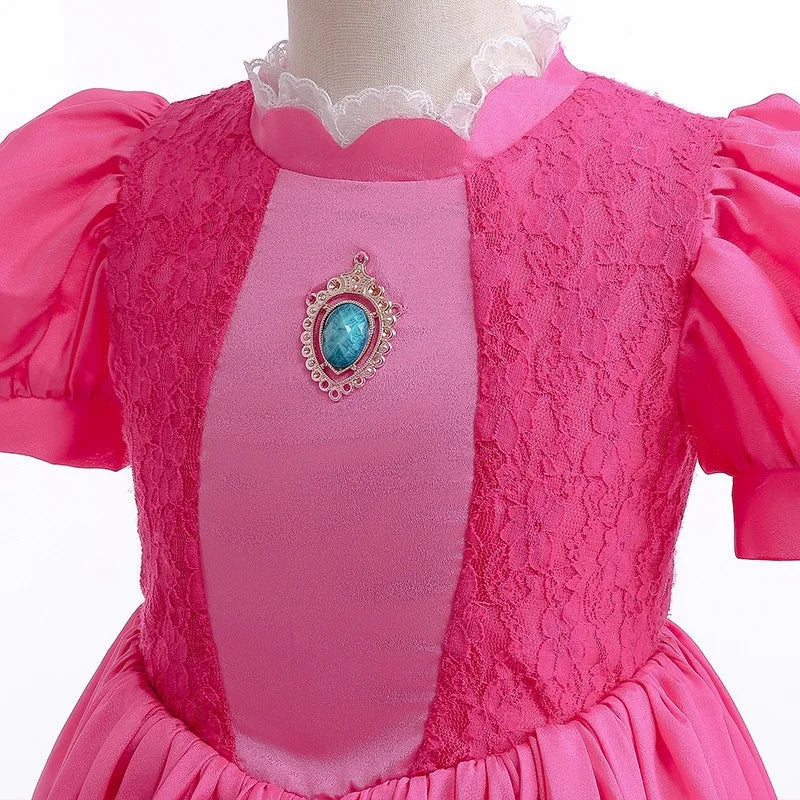 2026 Movie Girls Princess Dress Up Rosalina Peach Cosplay Outfit Children Girl Halloween Cosplay Costume Gown