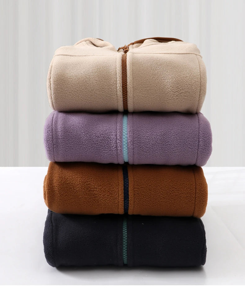 Children's Fleece Jacket Autumn Winter Casual Warm Teen Boys Girls Hooded Outerwear Anti-Static Windproof Cozy Kids Tops Clothes