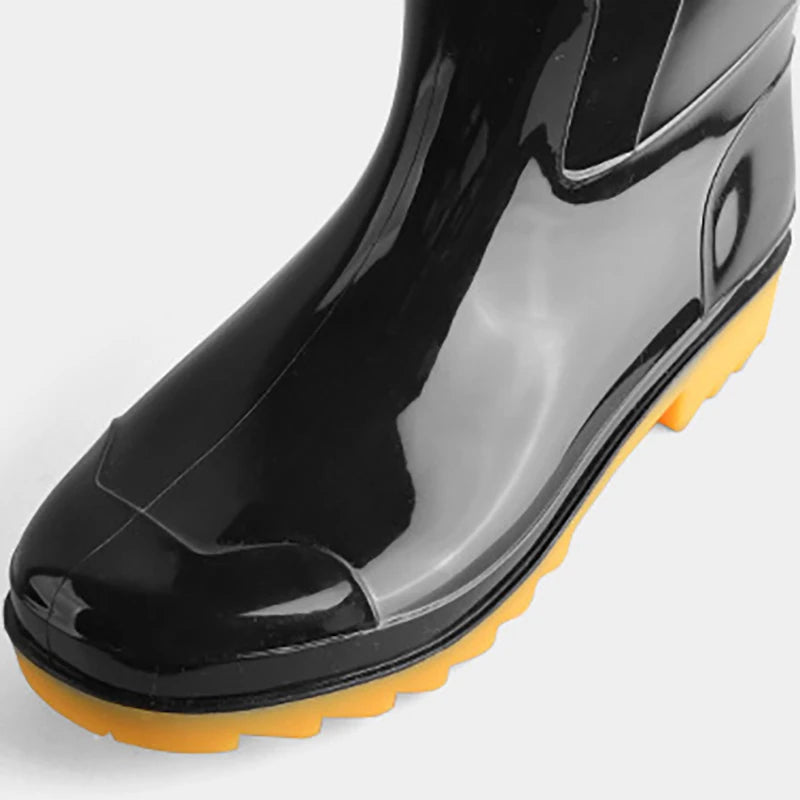 Low High Tube Black Women Men's Rain Boots Waterproof Fishing Boots Couple Non-slip t