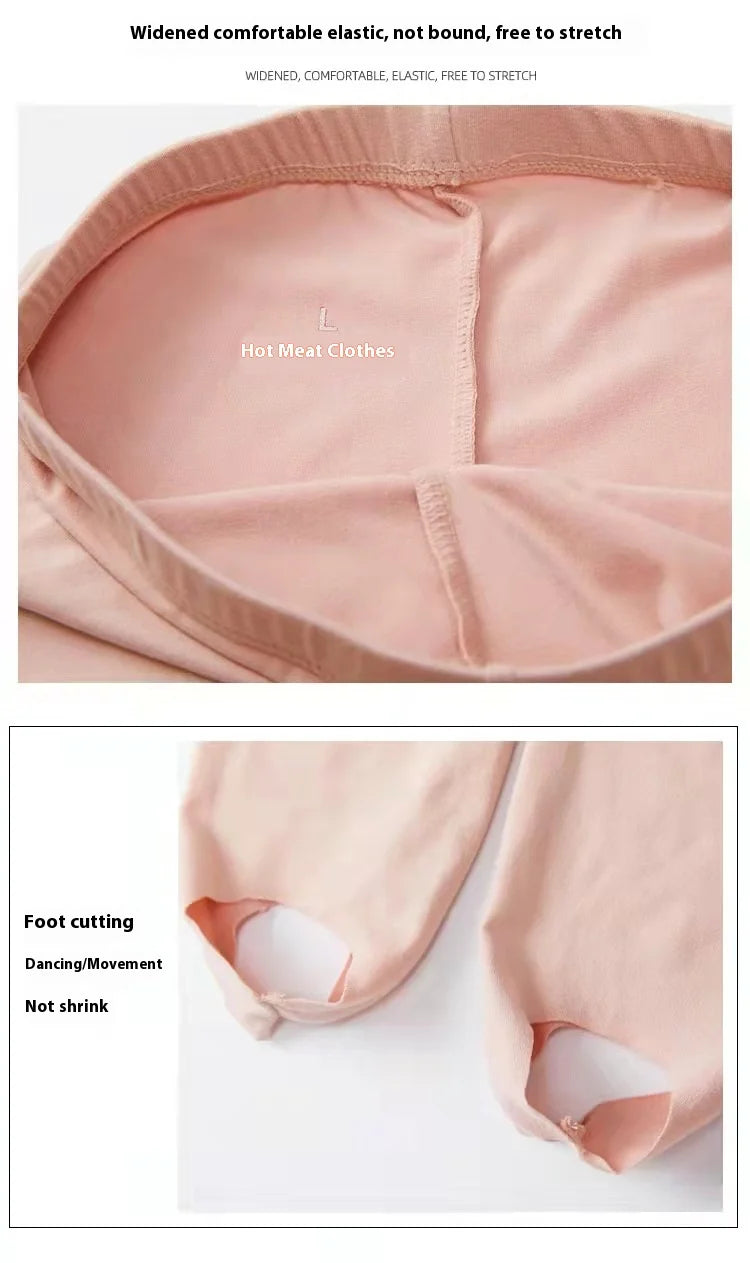 Spring Autumn Dancewear Kids Thermal Underwear Stretchy Girls Tight Underwear 2-14 Years Thin Base Performances Teen Clothes Set