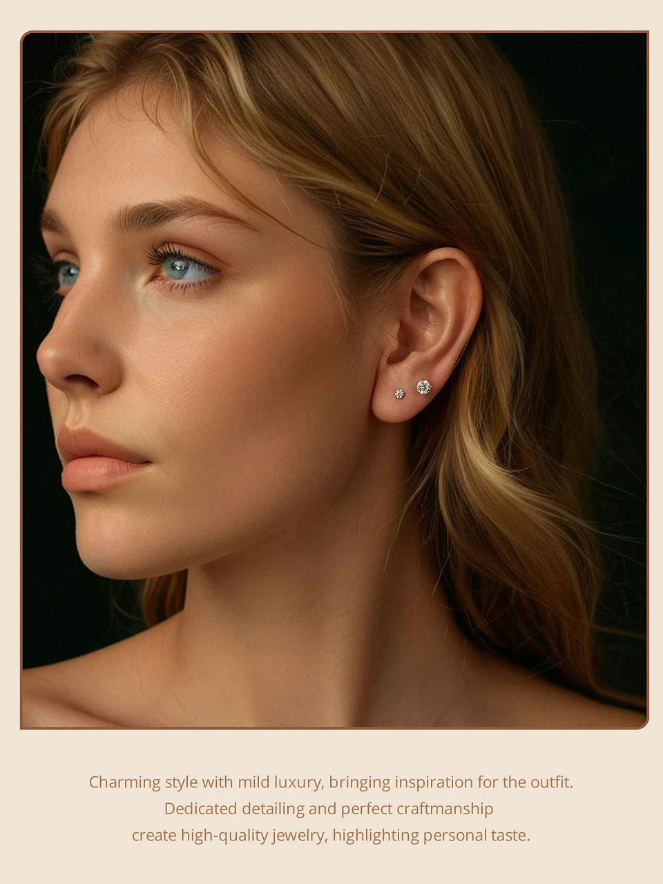 Classic Moissanite Earrings, 925 Silver Brilliant 4 Prongs Round Cut