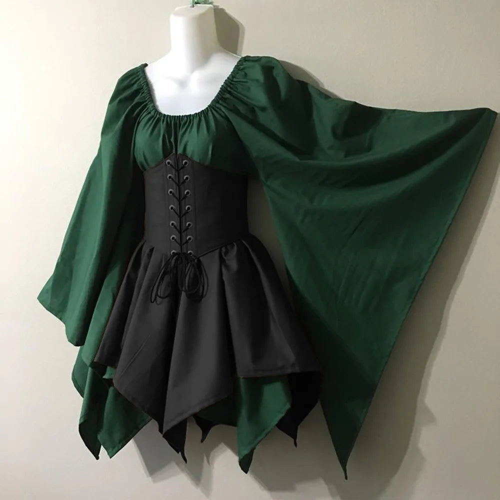 Halloween Cosplay Vintage Fairy Elf Costume Dress