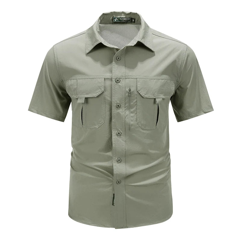 Short Sleeve Shirt Men Breathable