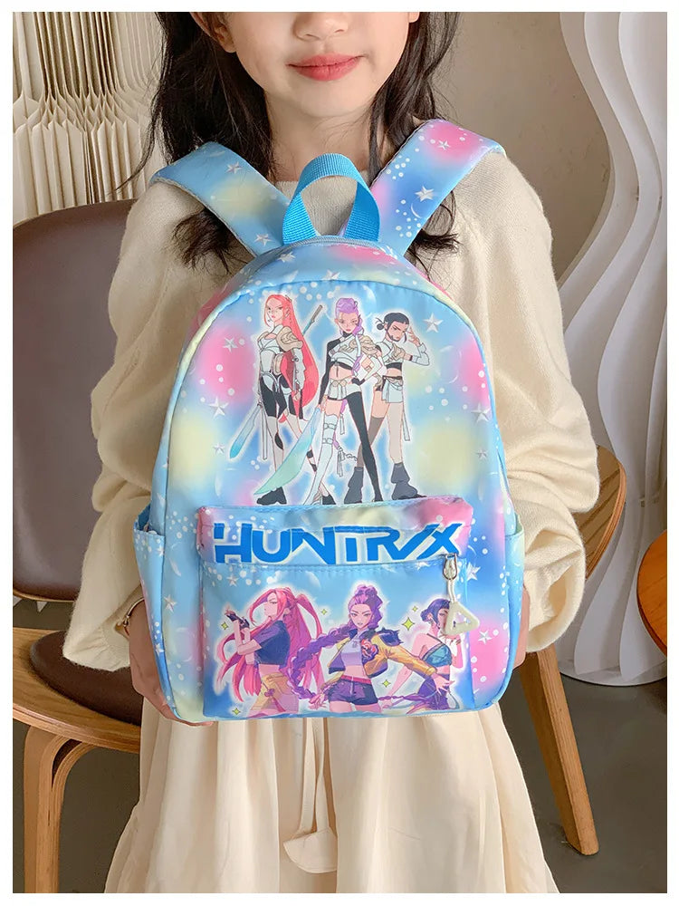 Pink 10-Inch Lightweight Backpack K D H Rumi Mira Zoey HUNTR/X Saja School Bag for Boys And Girls Kindergarten Moch