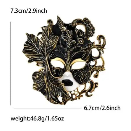 cross-border fashion creative heavy industry enamel drip oil carnival mask brooch alloy personality