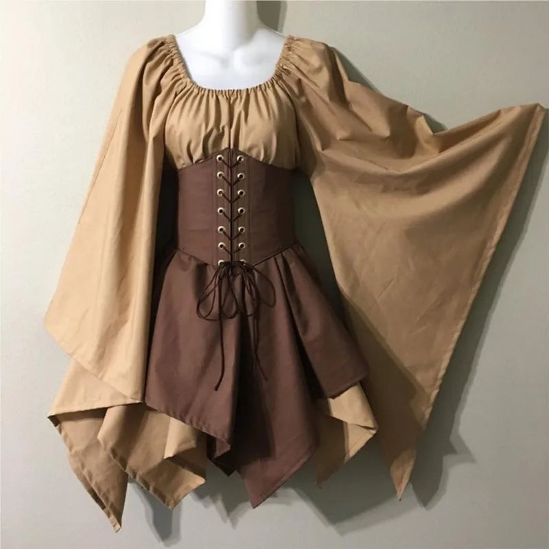 Halloween Cosplay Vintage Fairy Elf Costume Dress