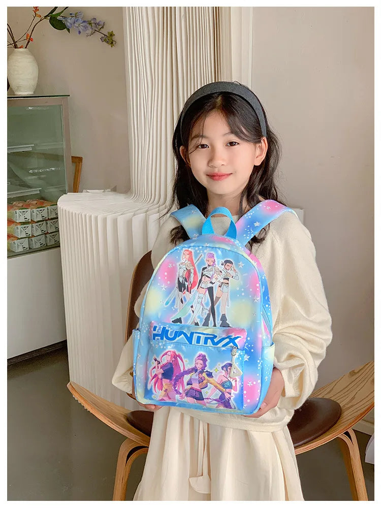 Pink 10-Inch Lightweight Backpack K D H Rumi Mira Zoey HUNTR/X Saja School Bag for Boys And Girls Kindergarten Moch