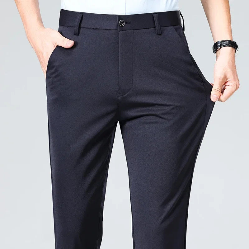 Thin Trousers Men Formal Dress Suit Pants