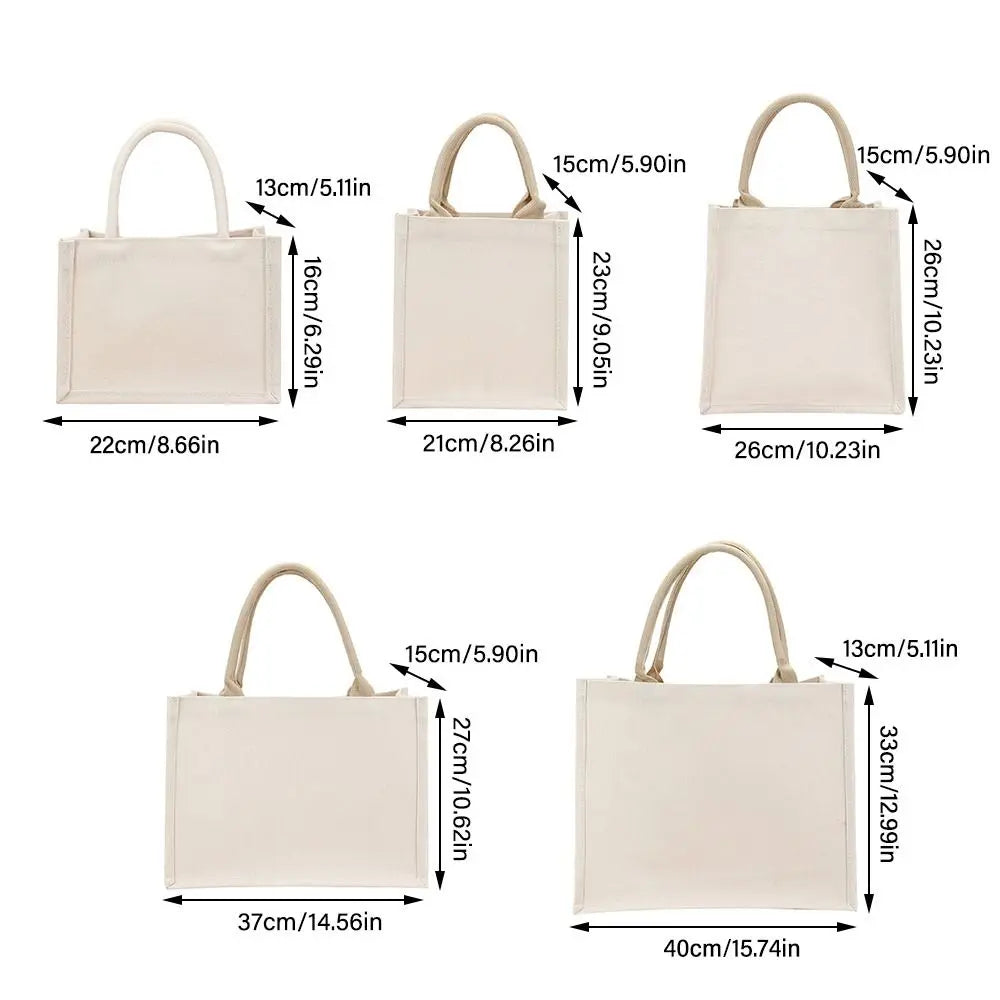 Hand Drawn Canvas Bag Reusable Large Capacity