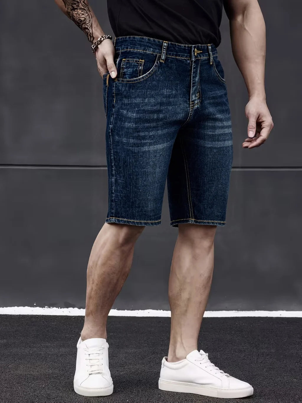 2026 Classic Style Men's Slim Denim Shorts Summer New Business Fashion Thin Stretch Short Casual Pants Male Size 40