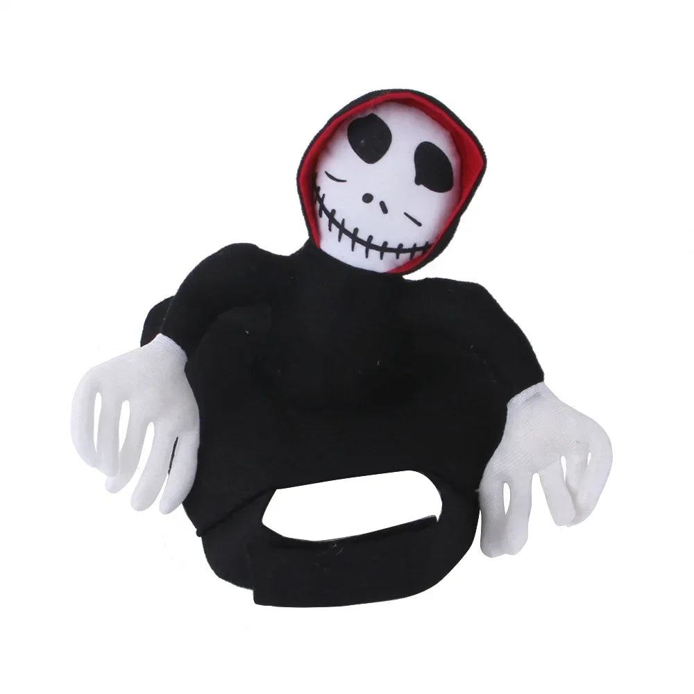 Halloween Pet Dog Costume Skeleton Reaper Rider