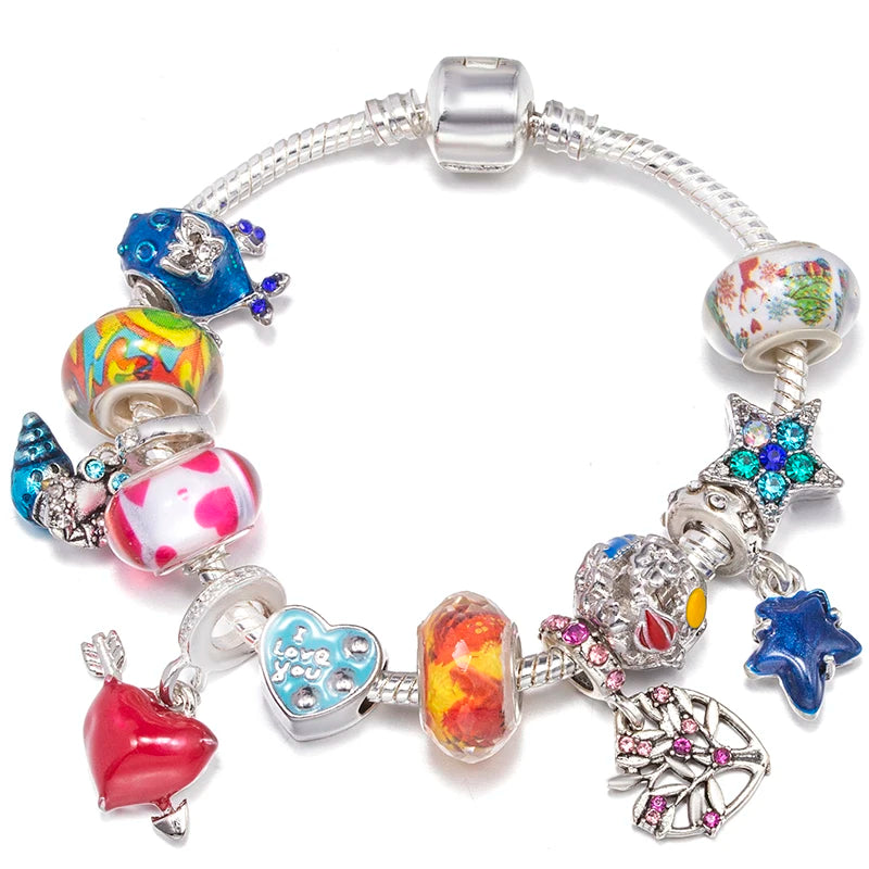Hollow Foot Beads Charm Bracelets
