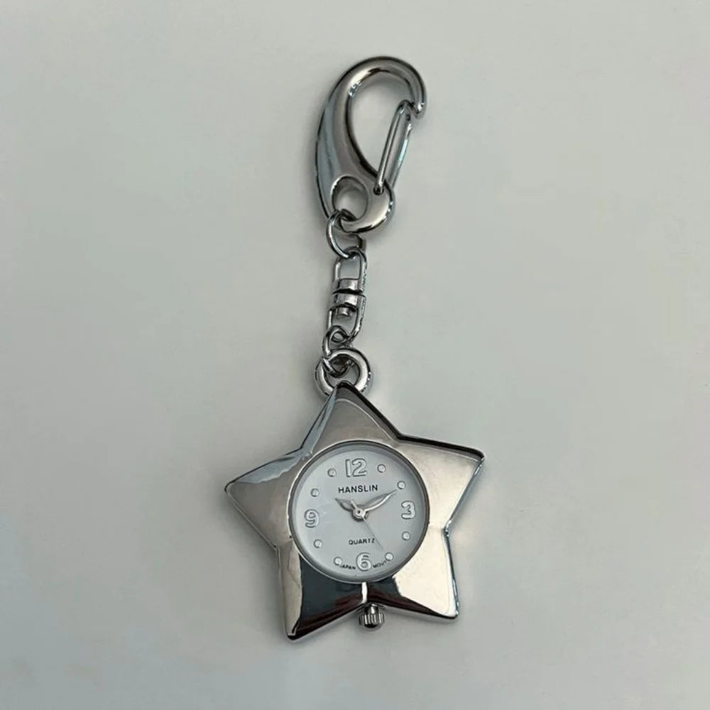 Star Pocket Adjustable Watch Clock Keychain Zinc Alloy