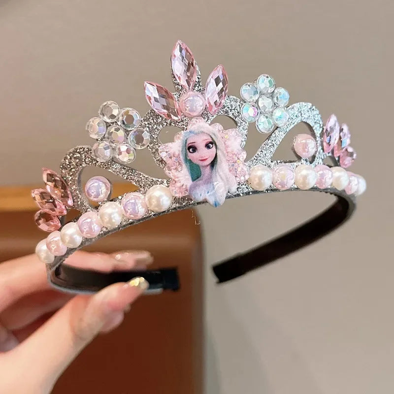 Anime Frozen Kawaii Children's Headband: Elsa Princess Crown – Girls' Hair & Dress Accessories, Gifts