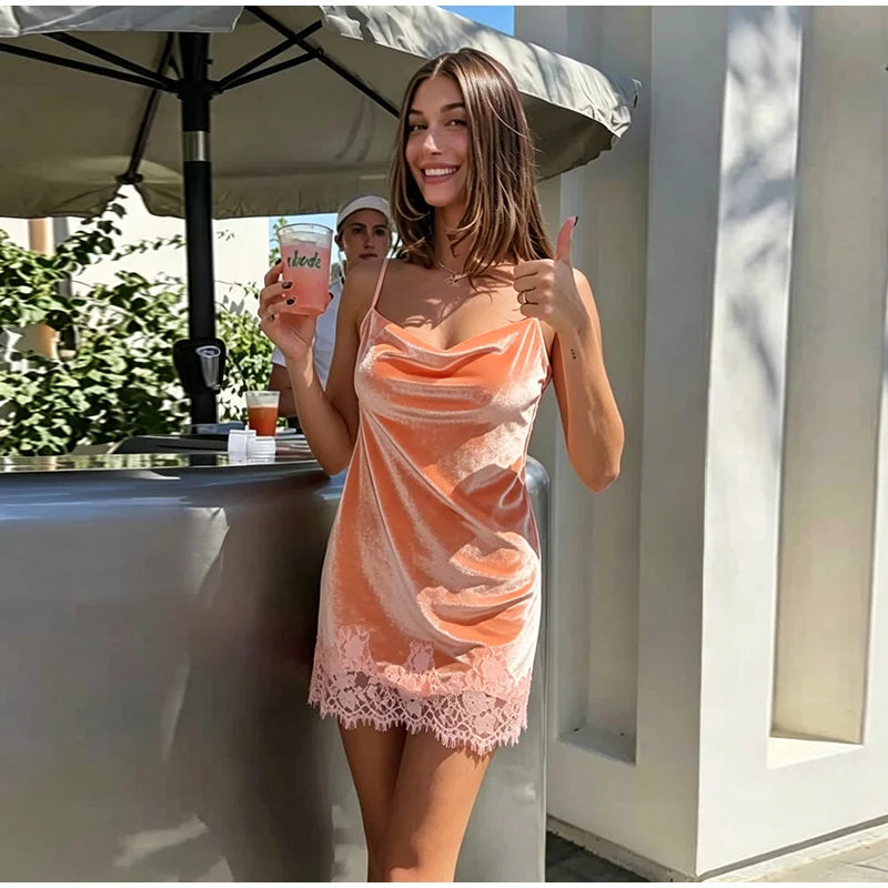 Sequined Sleeveless V-Neck Sling Loose Mini Dresses