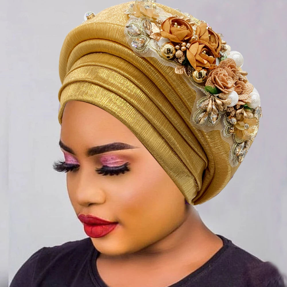 Exquisite Bouquet Turban Cap