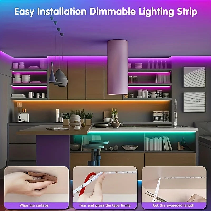 Led Strip Lights 1M-40M  Led Room Light with APP Control Flexible Ribbon Luces Led Tape for Room Bedroom Decoration
