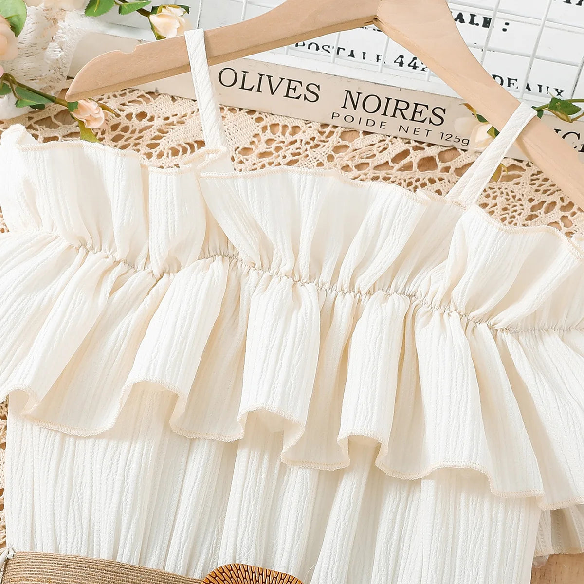Dresses One-line Shoulder Strap Patchwork Lace Dress
