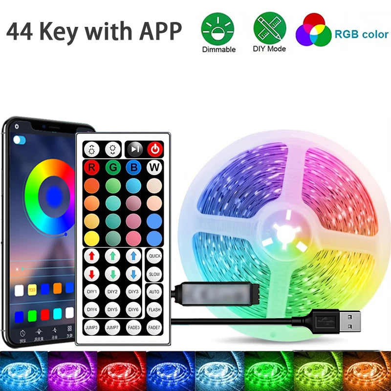 Led Strip Lights 1M-40M  Led Room Light with APP Control Flexible Ribbon Luces Led Tape for Room Bedroom Decoration