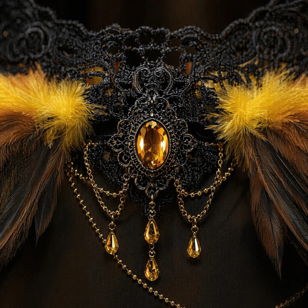 Black Halloween Feather Cloak