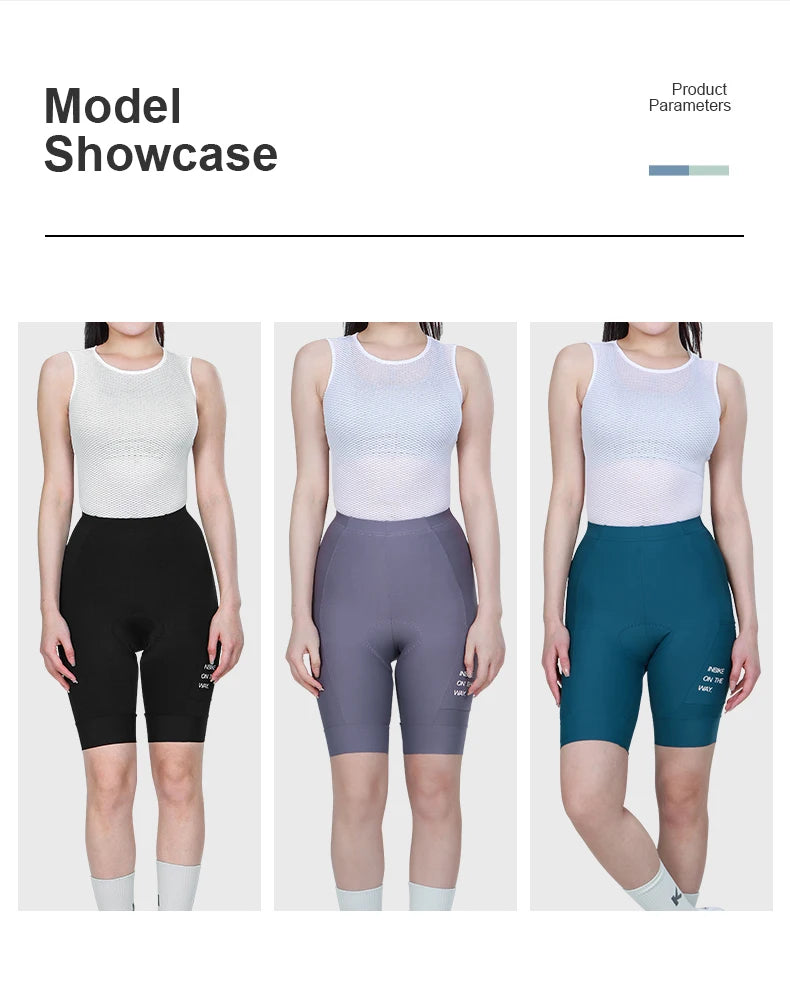 INBIKE Cycling Shorts Women's Summer New High-waist Pocket Bicycle Road MTB Outdoor Cycling Breathable Shock-absorbing Bib Short