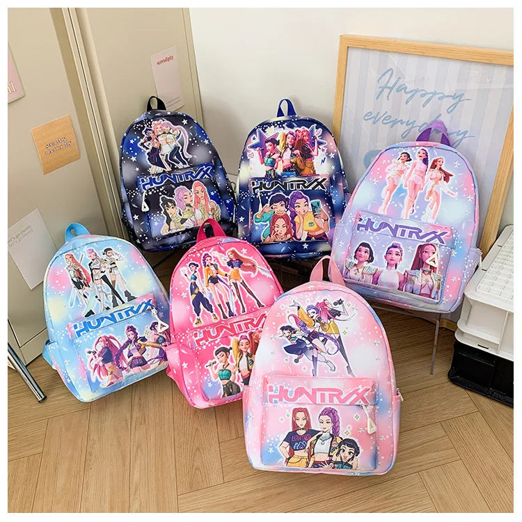 Pink 10-Inch Lightweight Backpack K D H Rumi Mira Zoey HUNTR/X Saja School Bag for Boys And Girls Kindergarten Moch