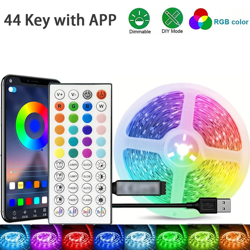 Led Strip Lights 1M-40M  Led Room Light with APP Control Flexible Ribbon Luces Led Tape for Room Bedroom Decoration