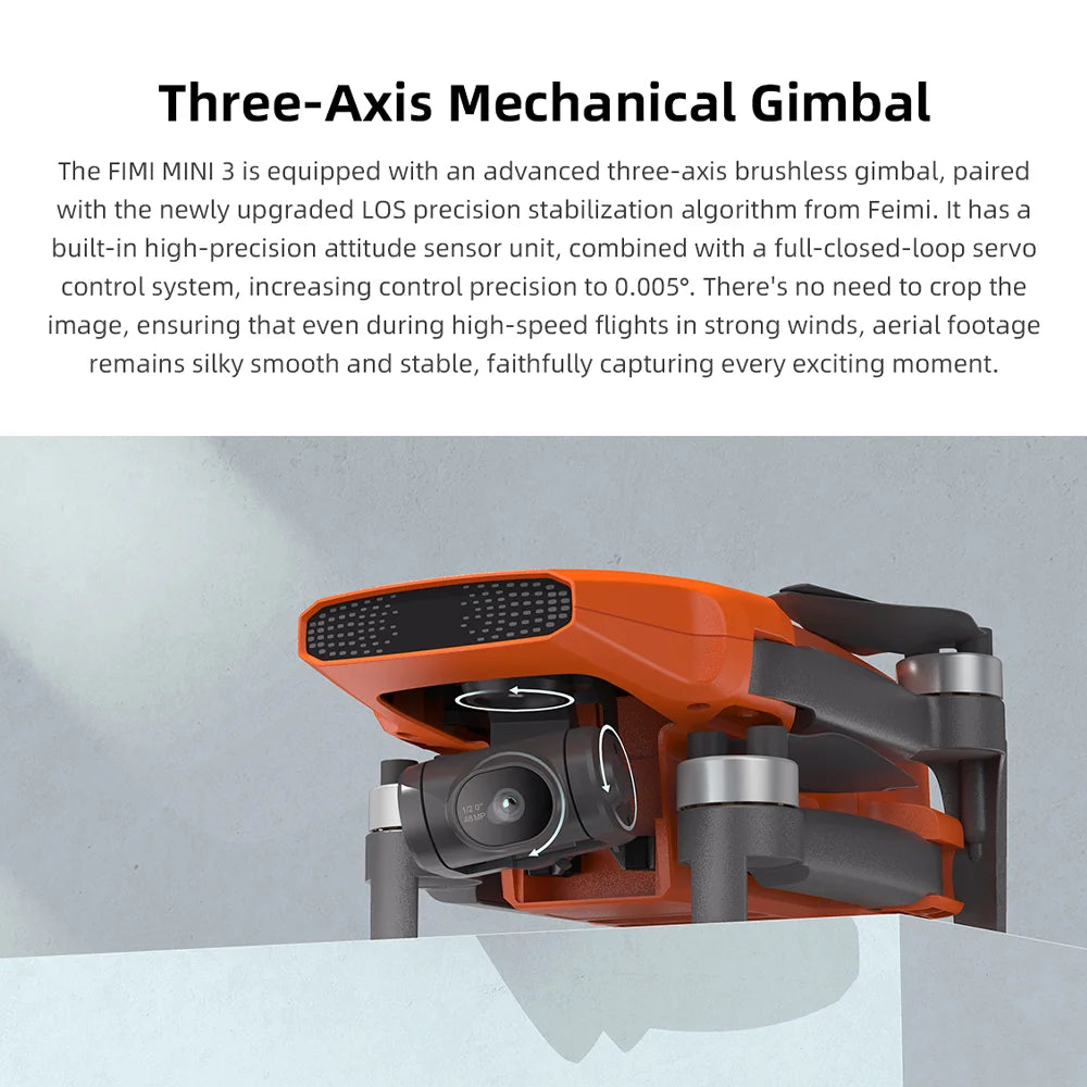 FIMI MINI 3 Portable Camera Drone GPS Foldable RC Quadcopter For Travel Shooting Beginners