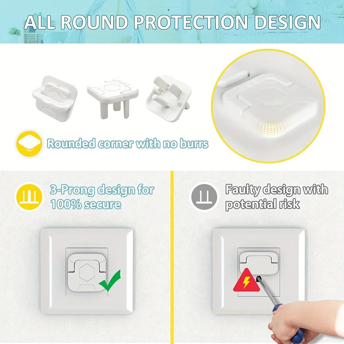 10pcs Outlet Covers Baby Proofing Safety