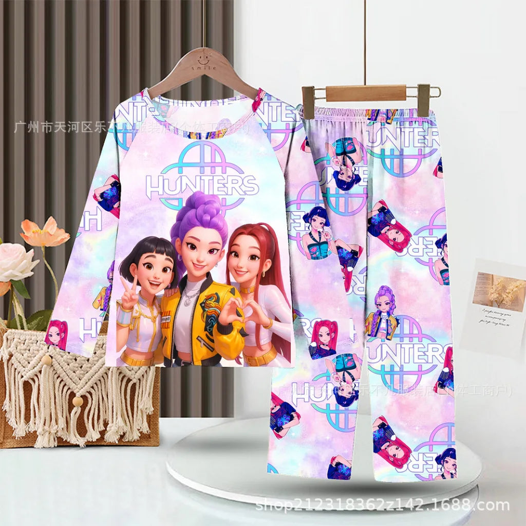 New  Pijamas Long Sleeve Print Cartoon
