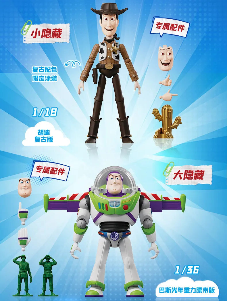 BLOKEES Original Toy Story Disney Pixar Woody Buzz Lightyear Jessie Rex Bullseye Alien Action Figures Assemble Model Toys Gift