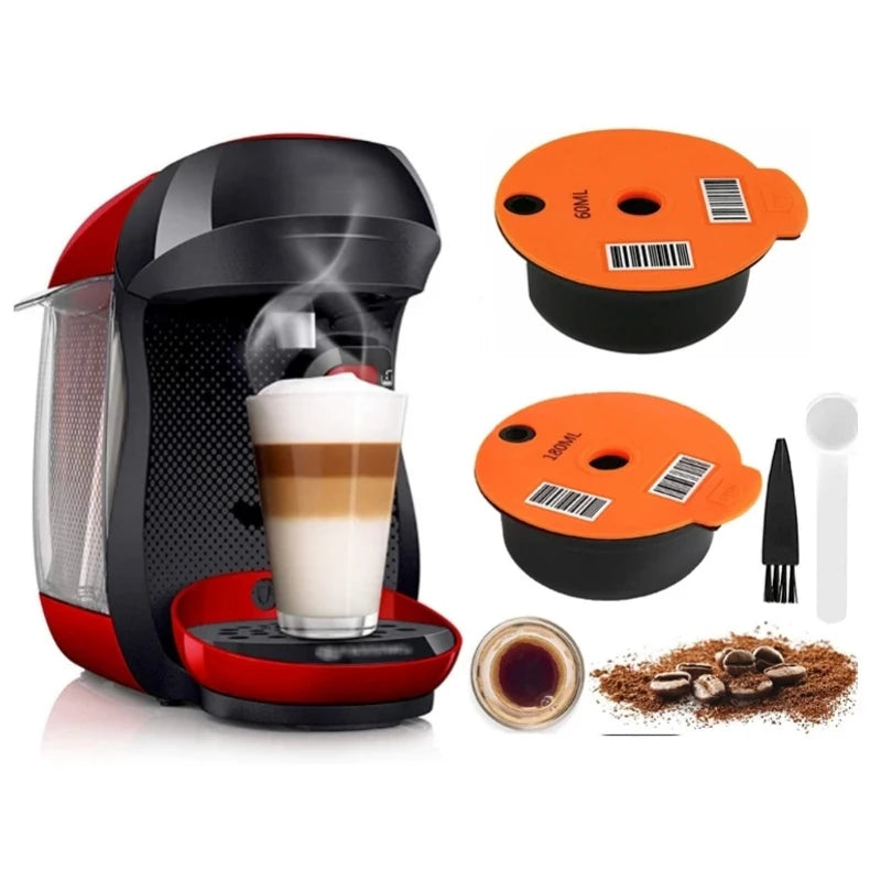 60ML / 180ML Reusable Coffee Capsule Pods for Tassimo Coffee Machine Refillable Filter