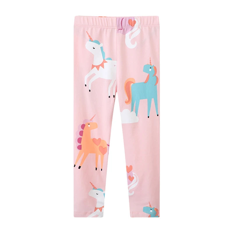 Little maven Baby Girls Leggings Pants Cotton Trousers Toddler Kids Clothes Cartoon Pink Unicorn Children's Clothing Autumn