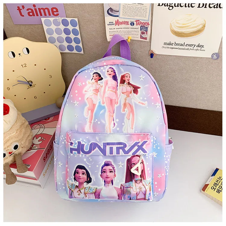 Pink 10-Inch Lightweight Backpack K D H Rumi Mira Zoey HUNTR/X Saja School Bag for Boys And Girls Kindergarten Moch
