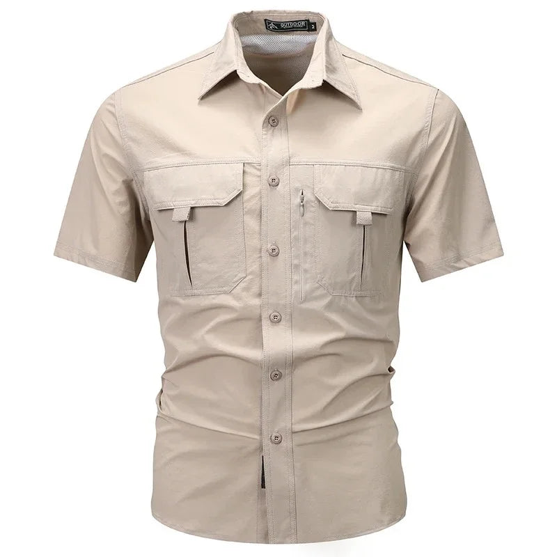 Short Sleeve Shirt Men Breathable