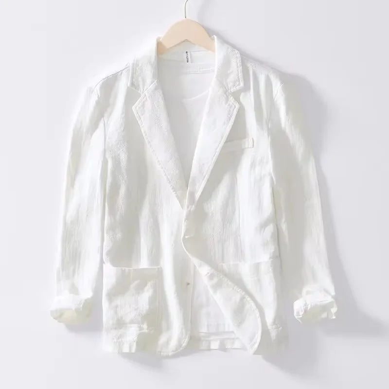 70% Linen 30% Cotton Breathable Men's Blazer Suit Jacket